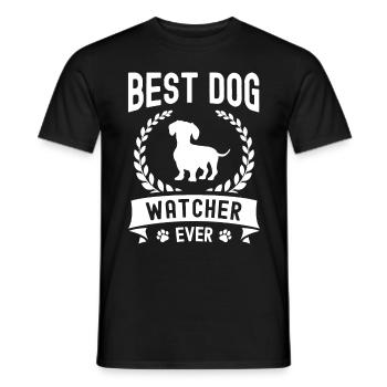 Best dog watcher ever - Men's T-Shirt - black - Front - AI Model Male 178 light (178cm)