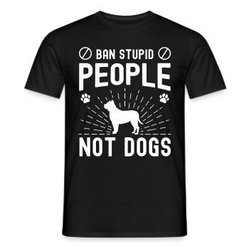 Bans stupid people, not dogs - Men's T-Shirt - black - Front - AI Model Male 178 light (178cm)
