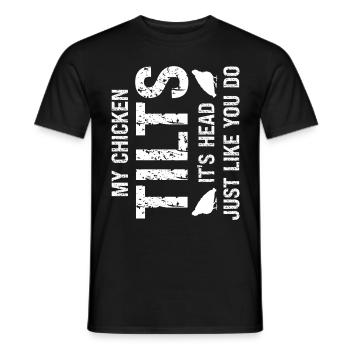 Mein Huhn neigt den Kopf genau wie du - Männer T-Shirt - Schwarz - Vorne - AI Model Male 178 light (178cm)
