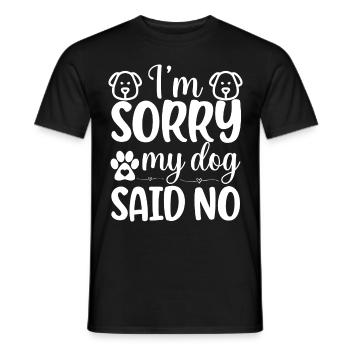Désolé, mon chien a dit non - Hun - T-shirt homme - noir - Devant - AI Model Male 178 light (178cm)