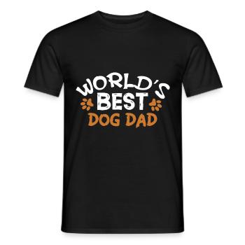 Worlds best dog dad - weiß und orange - Männer T-Shirt - Schwarz - Vorne - AI Model Male 178 light (178cm)