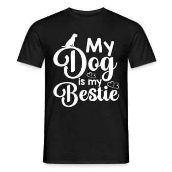My dog is my best friend - dog sitting - Men's T-Shirt - black - Front - AI Model Male 178 light (178cm)