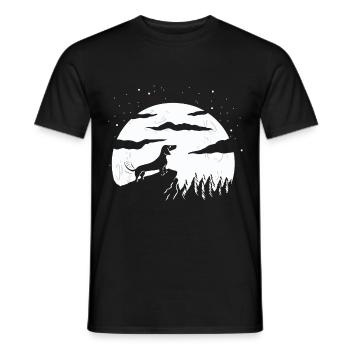 La Lune et le chien - T-shirt homme - noir - Devant - AI Model Male 178 light (178cm)