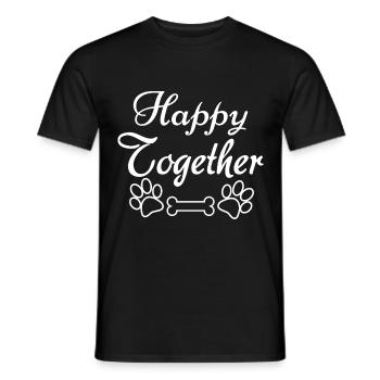 Happily together - Men's T-Shirt - black - Front - AI Model Male 178 light (178cm)