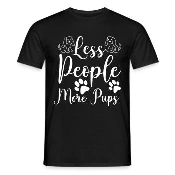 Fewer people, more puppies - Men's T-Shirt - black - Front - AI Model Male 178 light (178cm)