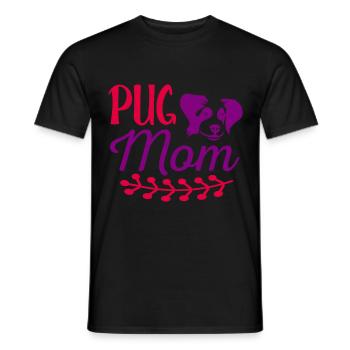 Pug Mama - Red and Purple - Men's T-Shirt - black - Front - AI Model Male 178 light (178cm)