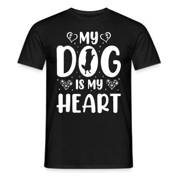 Mein Hund ist mein Herz - Herzchen - Männer T-Shirt - Schwarz - Vorne - AI Model Male 178 light (178cm)