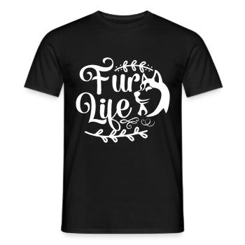 Living with fur - Men's T-Shirt - black - Front - AI Model Male 178 light (178cm)