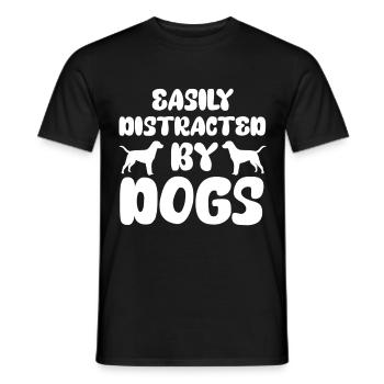 Leicht ablenkbar durch Hunde - Hunde - Männer T-Shirt - Schwarz - Vorne - AI Model Male 178 light (178cm)