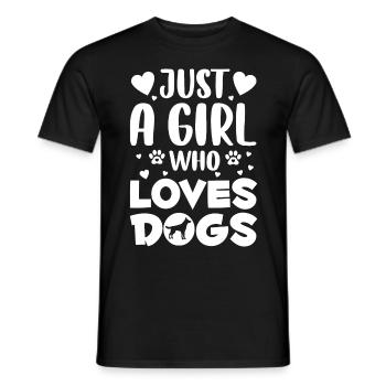 Juste une fille qui aime le chien - Blanc - T-shirt homme - noir - Devant - AI Model Male 178 light (178cm)