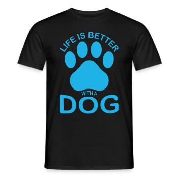 Das Leben ist besser mit einem Hund - blau - Männer T-Shirt - Schwarz - Vorne - AI Model Male 178 light (178cm)