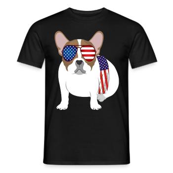 Hund - Amerikaner - Sonnenbrille - Männer T-Shirt - Schwarz - Vorne - AI Model Male 178 light (178cm)