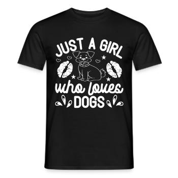 Seulement une fille qui aime les chiens - lèvres - étoiles - T-shirt homme - noir - Devant - AI Model Male 178 light (178cm)