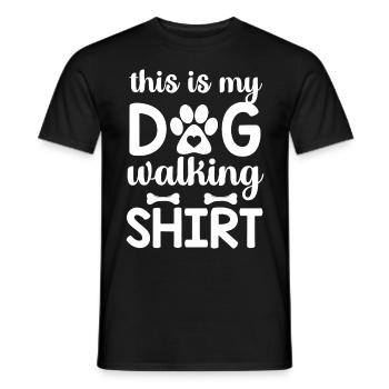 Ceci est ma chemise de randonnée pour chien - patte et os - T-shirt homme - noir - Devant - AI Model Male 178 light (178cm)