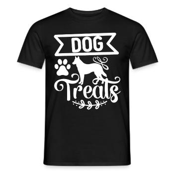 DOG Treats - Adult Dog and Paw - Men's T-Shirt - black - Front - AI Model Male 178 light (178cm)