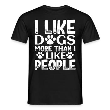 I like dogs more than I like people - Men's T-Shirt - black - Front - AI Model Male 178 light (178cm)