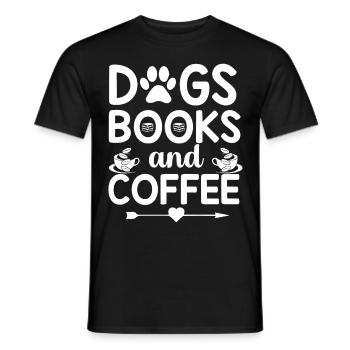 Hundebücher und Kaffee - Herz und Pfeil - Männer T-Shirt - Schwarz - Vorne - AI Model Male 178 light (178cm)