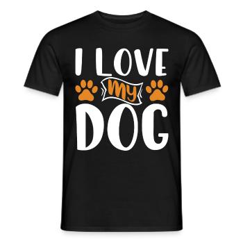 I love my dog - Paws - Men's T-Shirt - black - Front - AI Model Male 178 light (178cm)