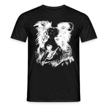 Joyeux Collie Dog - T-shirt homme - noir - Devant - AI Model Male 178 light (178cm)