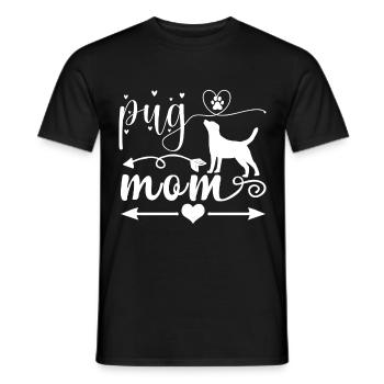 Pug Mama - Arrow - Heart - Paws - Men's T-Shirt - black - Front - AI Model Male 178 light (178cm)