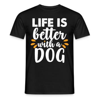Das Leben ist besser mit einem Hund - Männer T-Shirt - Schwarz - Vorne - AI Model Male 178 light (178cm)