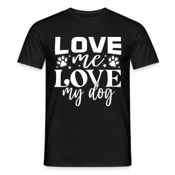 Love Me, Love My Dog - Stars and Paws - Men's T-Shirt - black - Front - AI Model Male 178 light (178cm)