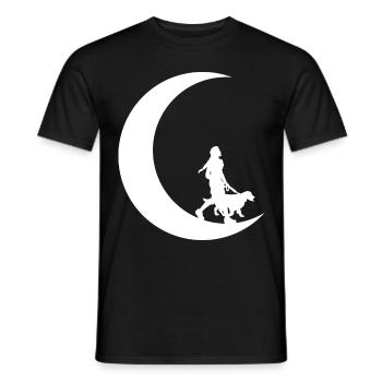 Croissant de Lune - Femelle avec Chien - - T-shirt homme - noir - Devant - AI Model Male 178 light (178cm)