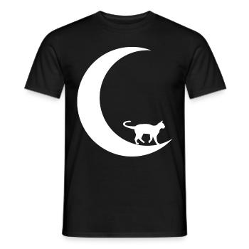 Croissant de Lune - Chat - - T-shirt homme - noir - Devant - AI Model Male 178 light (178cm)