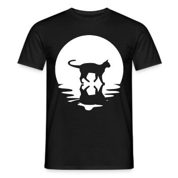 Circle and reflection - Cat - - Men's T-Shirt - black - Front - AI Model Male 178 light (178cm)