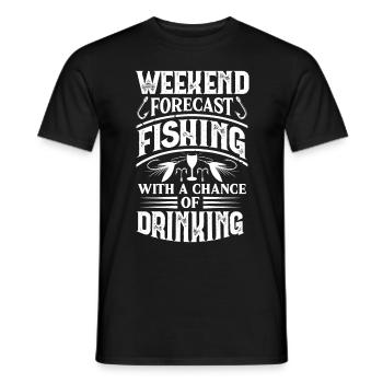 Weekend forecast fishing with a chance to tri - Men's T-Shirt - black - Front - AI Model Male 178 light (178cm)