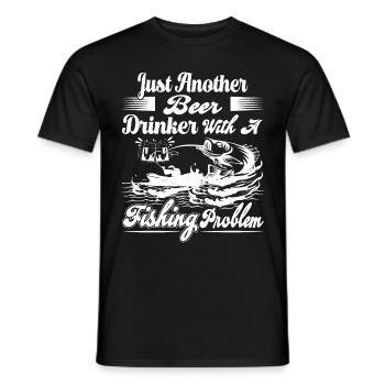 Just another beer drinker with a fishing problem - Men's T-Shirt - black - Front - AI Model Male 178 light (178cm)