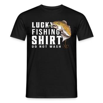 Ne lavez pas la chemise Lucky Fisher - (2) - T-shirt homme - noir - Devant - AI Model Male 178 light (178cm)