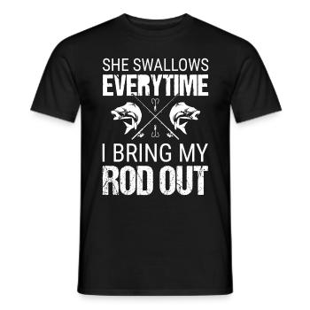 Elle avale chaque fois que je sors ma verge - T-shirt homme - noir - Devant - AI Model Male 178 light (178cm)