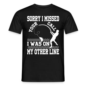 Tut mir leid, dass ich deinen Anruf verpasst habe, - Männer T-Shirt - Schwarz - Vorne - AI Model Male 178 light (178cm)
