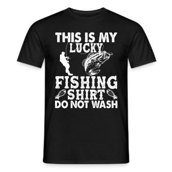 Dies ist mein Glücksangelhemd Nicht waschen - (2) - Männer T-Shirt - Schwarz - Vorne - AI Model Male 178 light (178cm)
