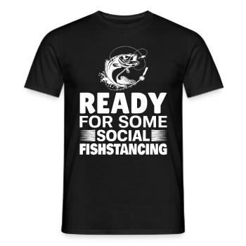 Ready for a bit of social fishstancing - - Men's T-Shirt - black - Front - AI Model Male 178 light (178cm)