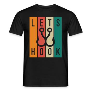 Let's fish - - Men's T-Shirt - black - Front - AI Model Male 178 light (178cm)