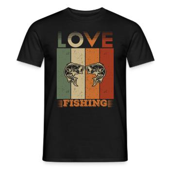 Love Fishing - - Men's T-Shirt - black - Front - AI Model Male 178 light (178cm)