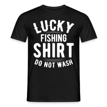 Ne lavez pas la chemise du pêcheur chanceux 9 - - T-shirt homme - noir - Devant - AI Model Male 178 light (178cm)