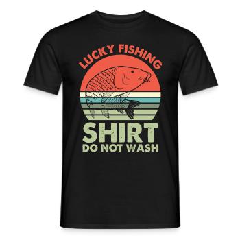 Ne lavez pas la chemise de pêche porte-bonheur 11 - - T-shirt homme - noir - Devant - AI Model Male 178 light (178cm)