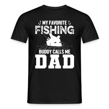 Mon compagnon de pêche préféré m’appelle Papa 1 - - T-shirt homme - noir - Devant - AI Model Male 178 light (178cm)