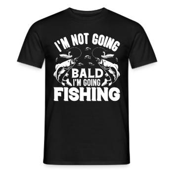 Ich gehe nicht kahl, ich gehe angeln - - Männer T-Shirt - Schwarz - Vorne - AI Model Male 178 light (178cm)