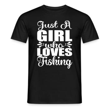 Just A Gril Who Love Fishing - - Männer T-Shirt - Schwarz - Vorne - AI Model Male 178 light (178cm)