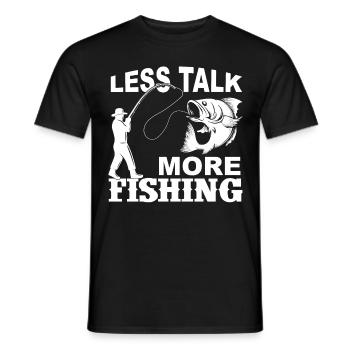 Moins de discussions, plus de pêche - - T-shirt homme - noir - Devant - AI Model Male 178 light (178cm)