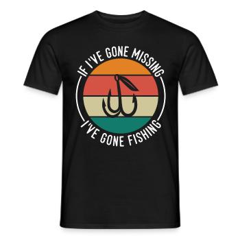 Quand j’ai disparu, je suis allé pêcher - T-shirt homme - noir - Devant - AI Model Male 178 light (178cm)