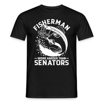 Les pêcheurs travaillent plus fort que les sénateurs 1 - - T-shirt homme - noir - Devant - AI Model Male 178 light (178cm)