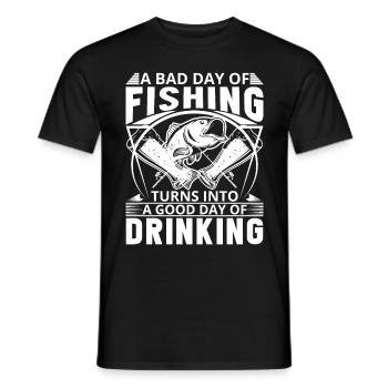 A bad day fishing leads to a good - Men's T-Shirt - black - Front - AI Model Male 178 light (178cm)
