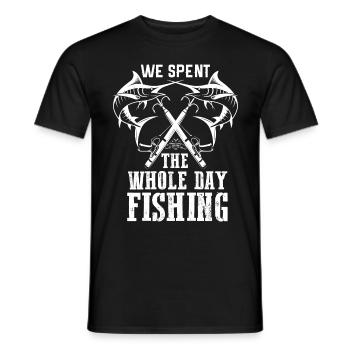 Nous avons passé toute la journée à pêcher - - T-shirt homme - noir - Devant - AI Model Male 178 light (178cm)