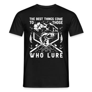 The best things come to those who lure - - Men's T-Shirt - black - Front - AI Model Male 178 light (178cm)