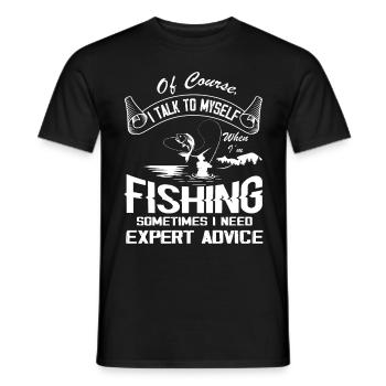 Natürlich spreche ich mit mir selbst Angeln Manchm - Männer T-Shirt - Schwarz - Vorne - AI Model Male 178 light (178cm)
